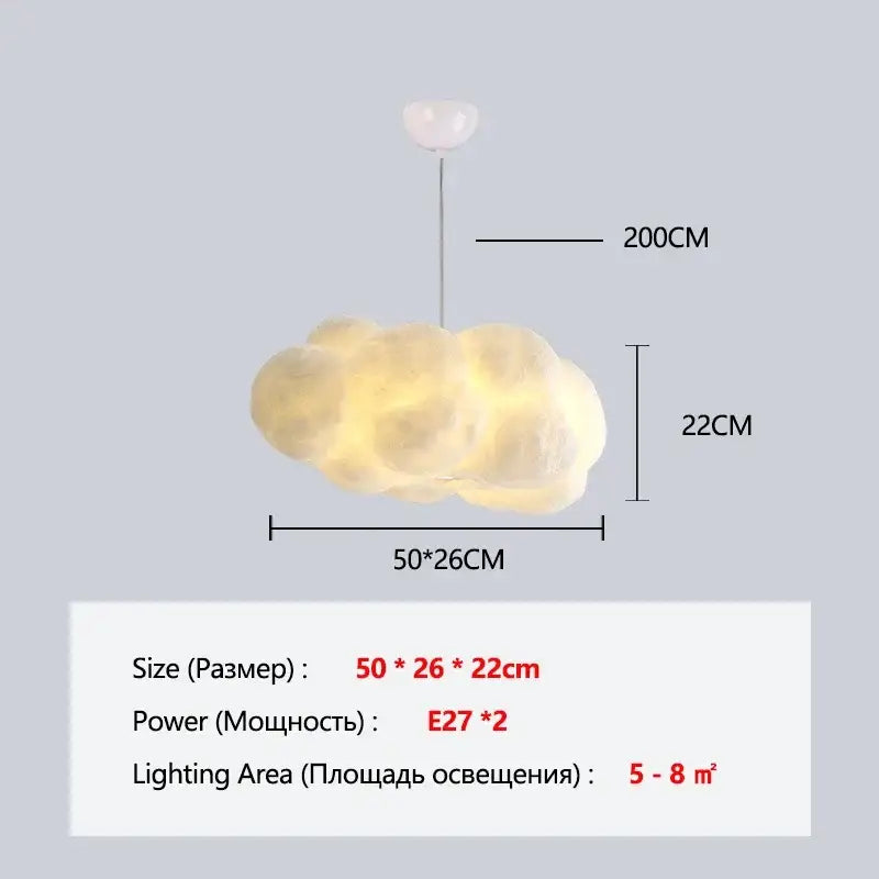 Fluffy white cloud chandelier dining room pendant light