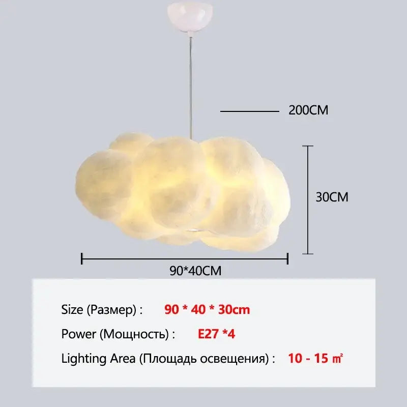 Fluffy white cloud chandelier dining room pendant light