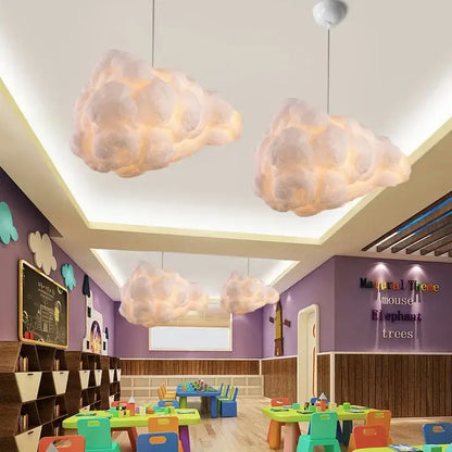 Fluffy white cloud chandelier dining room pendant light