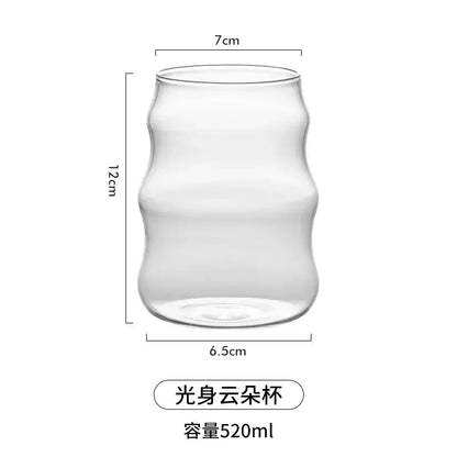 Fluted clear glass coffee mug set kitchen ribbed tumblers
