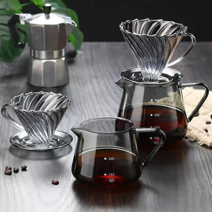 Fluted clear glass coffee pot – kitchen ribbed carafe