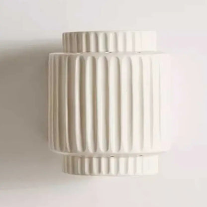 Fluted cream white led wall lamp for bedroom decor