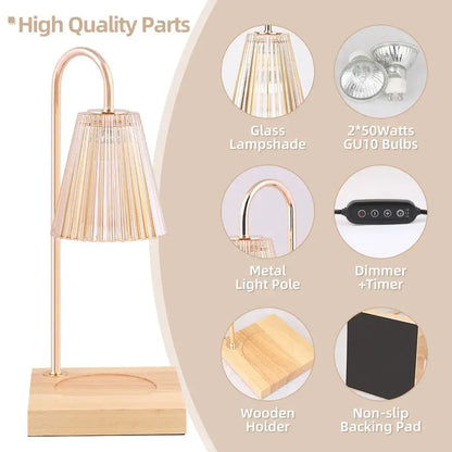 Fluted glass gold wax melting candle warmer bedroom decor