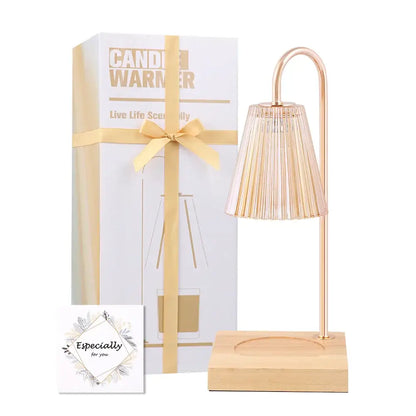 Fluted glass gold wax melting candle warmer bedroom decor
