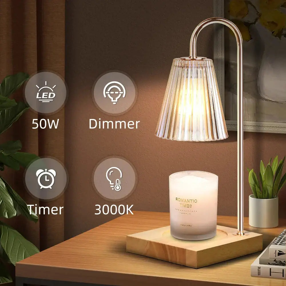 Fluted glass gold wax melting candle warmer bedroom decor
