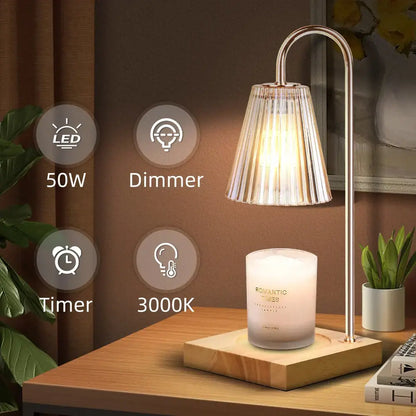 Fluted glass gold wax melting candle warmer bedroom decor