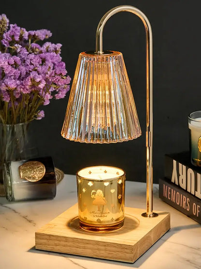 Fluted glass gold wax melting candle warmer bedroom decor