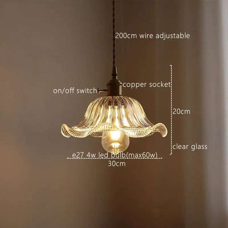 Fluted green stripe glass pendant light kitchen fixture