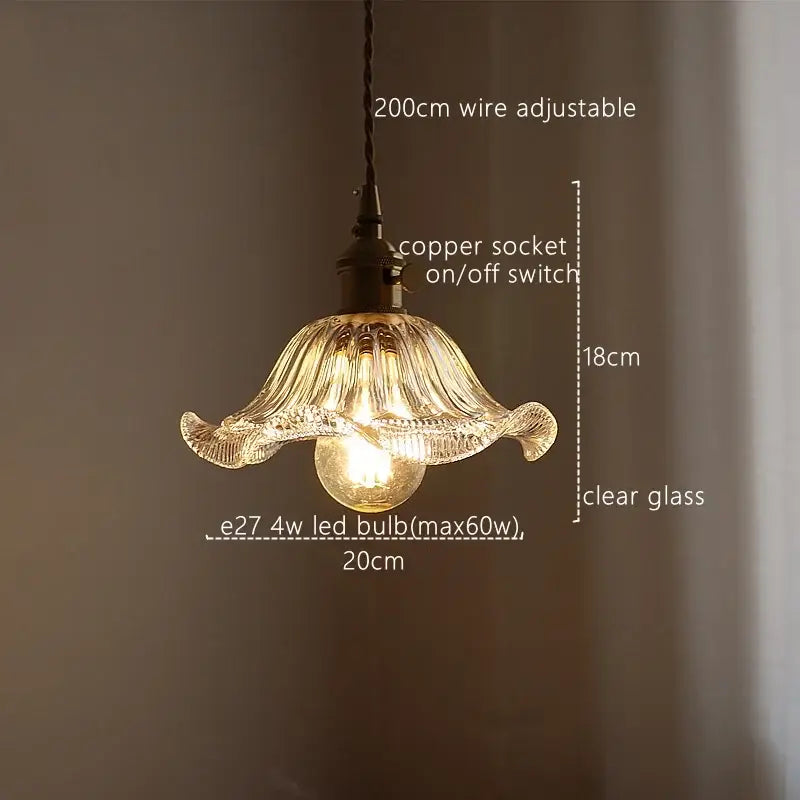 Fluted green stripe glass pendant light kitchen fixture