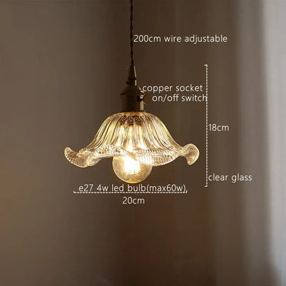 Fluted green stripe glass pendant light kitchen fixture