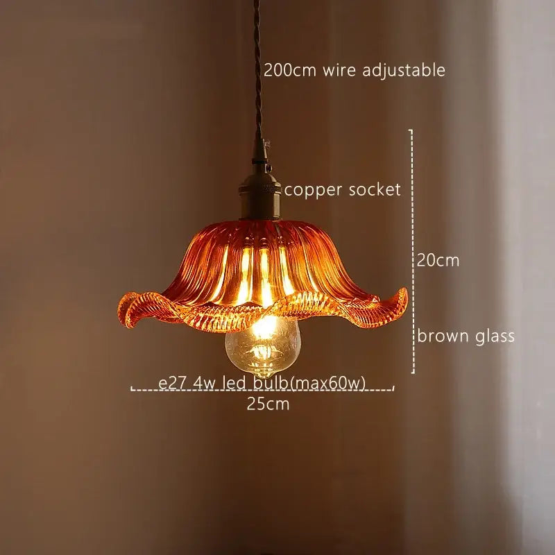 Fluted green stripe glass pendant light kitchen fixture