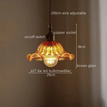 Fluted green stripe glass pendant light kitchen fixture