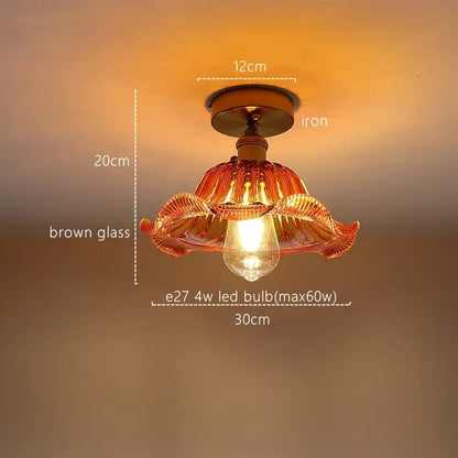Fluted green stripe glass pendant light kitchen fixture