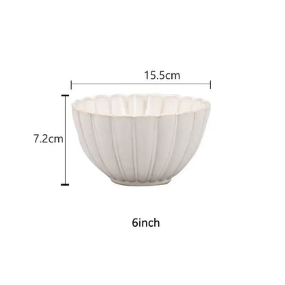 Fluted petal white ceramic dinnerware set dining room gold trim