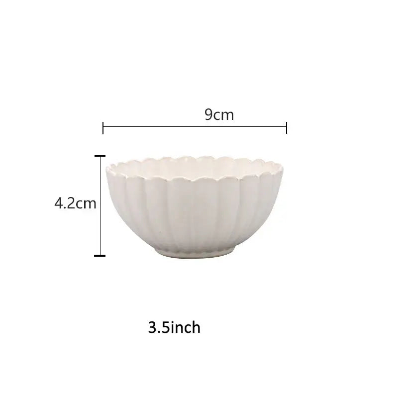 Fluted petal white ceramic dinnerware set dining room gold trim