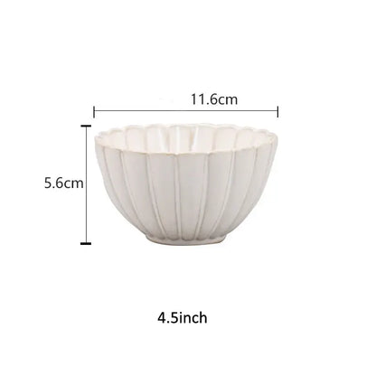 Fluted petal white ceramic dinnerware set dining room gold trim