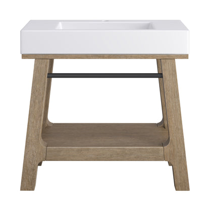 James Martin Auburn 36" Single Console Vanity, Weathered Timber