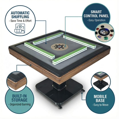 Foldable Automatic Mahjong Table With Wheels And Hard Cover (SAK63158)