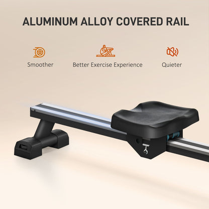 Foldable Water Rowing Machine With Adjustable Resistance, Wheels, LCD Monitor And Tablet Holder (SAK53758)