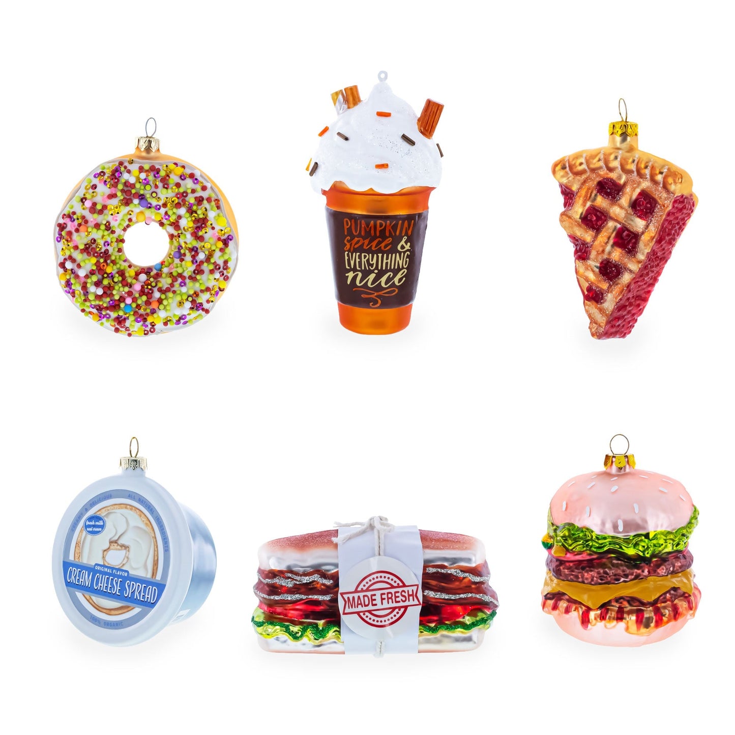 Strawberry Ice Cream Pint Glass Christmas Ornament