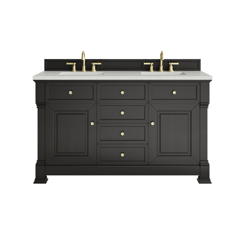 James Martin Brookfield 60" Double Bathroom Vanity, Black Onyx