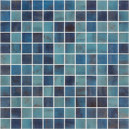 Forest Blue Anti Slip 1x1 Glass Mosaics 12x12