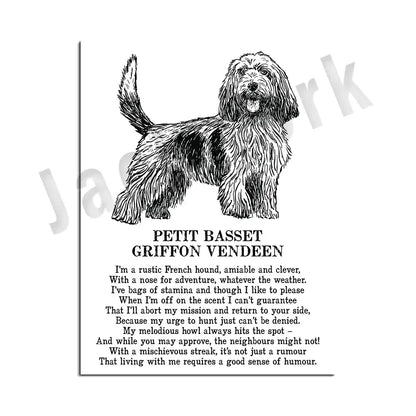Framed black and white dog breeds poster set bedroom wall art
