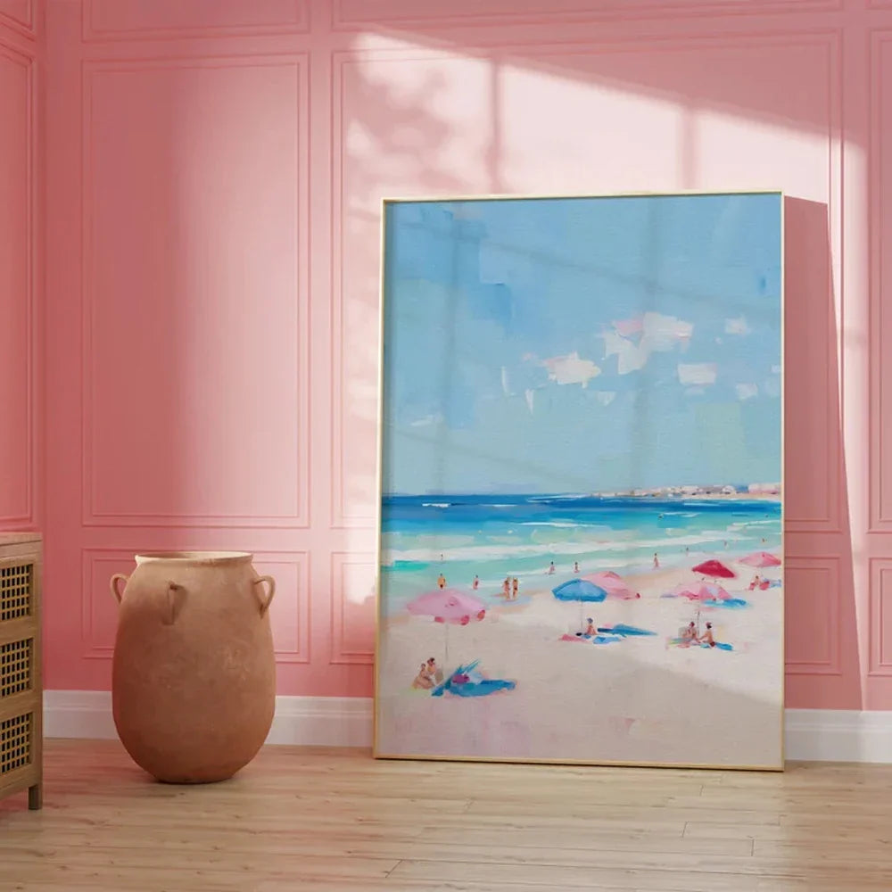 DecorBites™ Frameless Summer People Swimming Canvas Wall Art