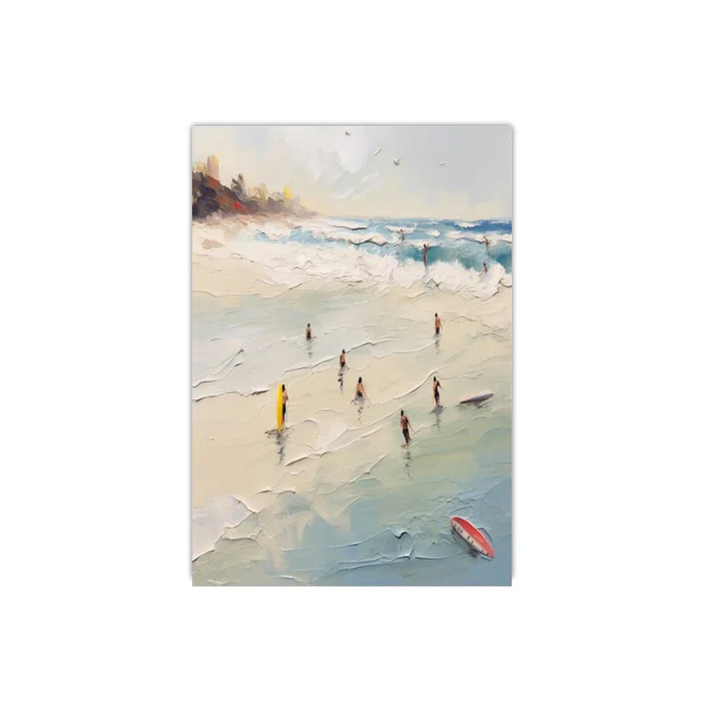 DecorBites™ Frameless Summer People Swimming Canvas Wall Art