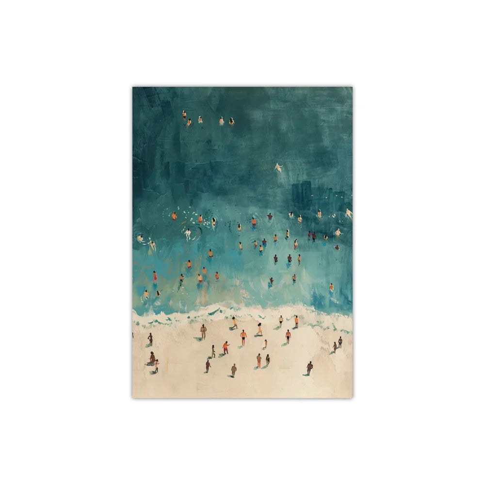 DecorBites™ Frameless Summer People Swimming Canvas Wall Art