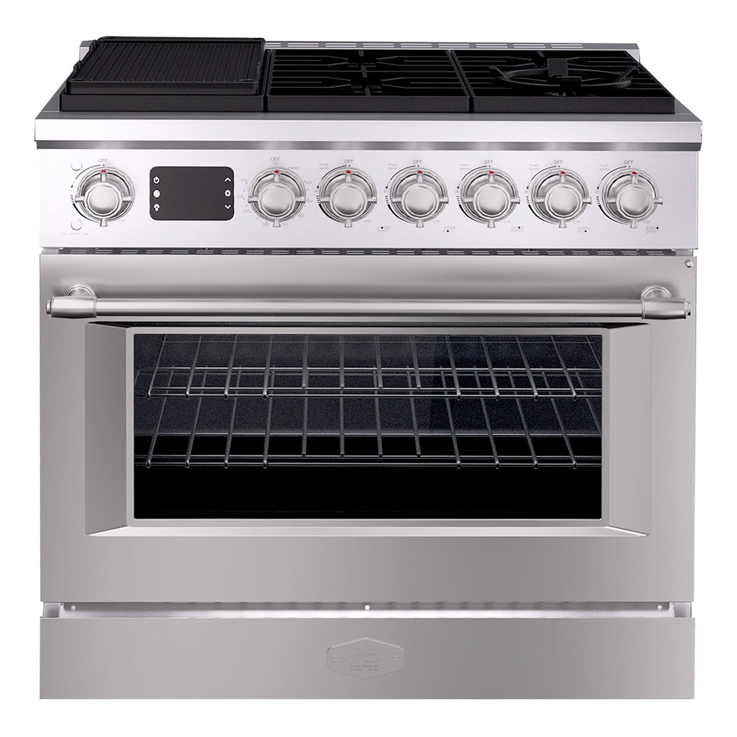 36” Freestanding Gas Range with 6 Sealed Burners Cooktop, Natural Gas/LP Convertible - AK-G36N05A-BS