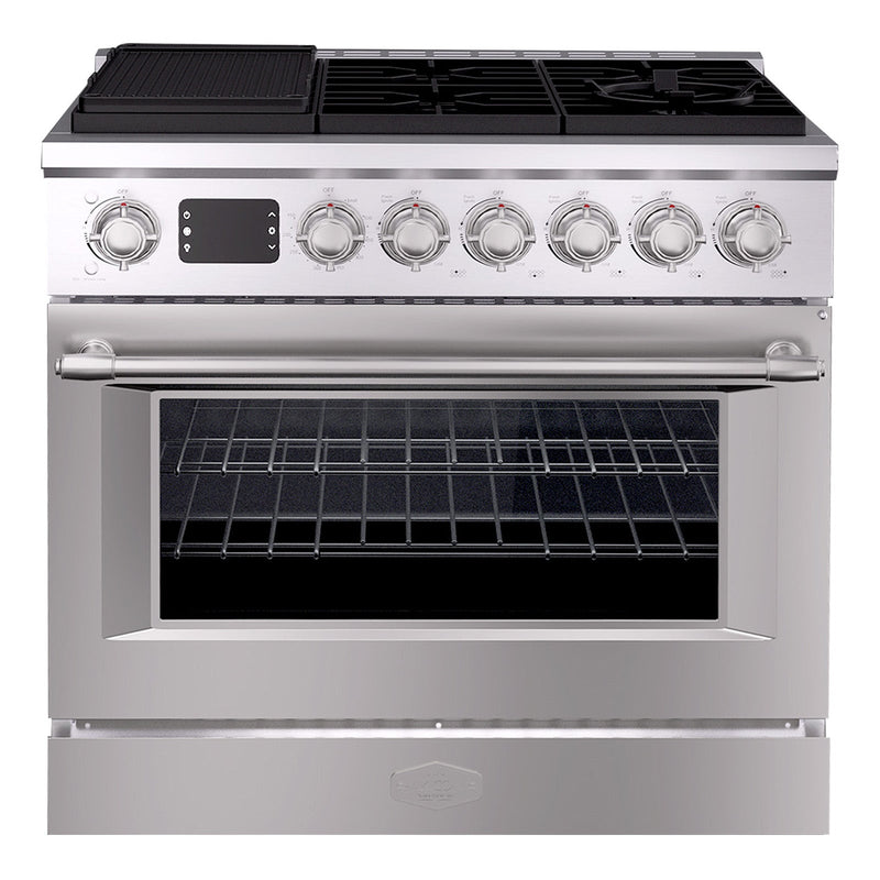 36” Freestanding Gas Range with 6 Sealed Burners Cooktop, Natural Gas/LP Convertible - AK-G36N05A-BS