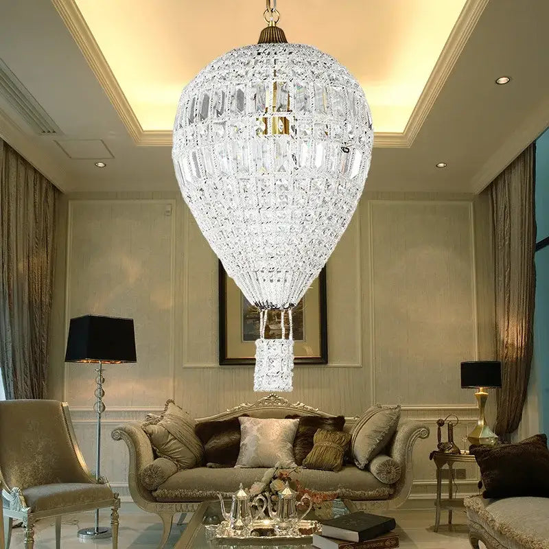 French balloon crystal pendant light for luxury living room