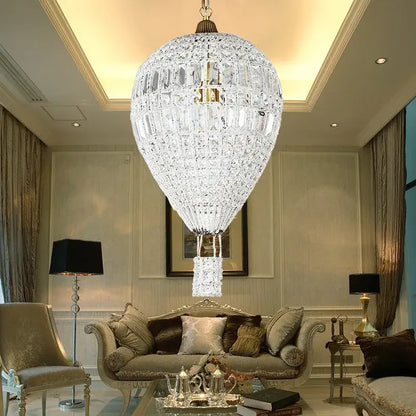 French balloon crystal pendant light for luxury living room