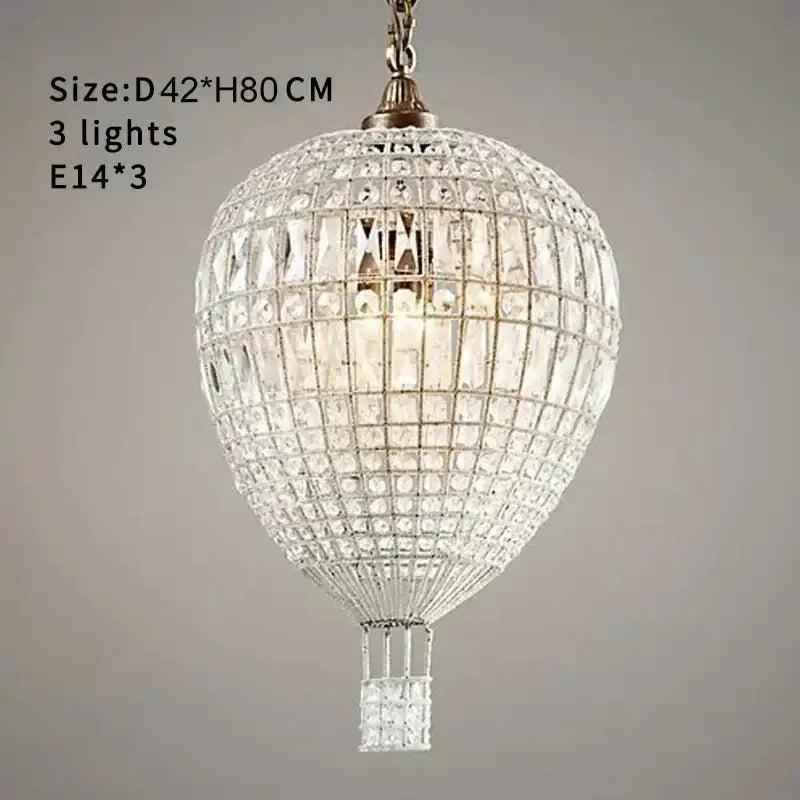 French balloon crystal pendant light for luxury living room