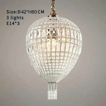 French balloon crystal pendant light for luxury living room