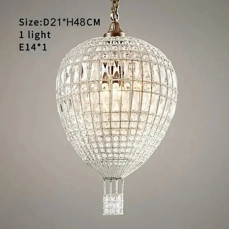 French balloon crystal pendant light for luxury living room