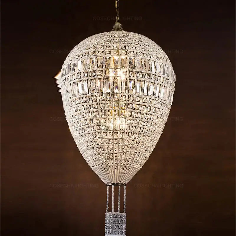 French balloon crystal pendant light for luxury living room