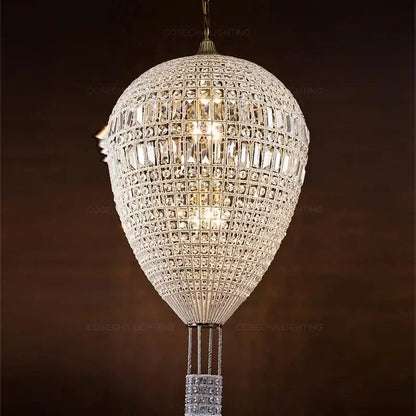 French balloon crystal pendant light for luxury living room