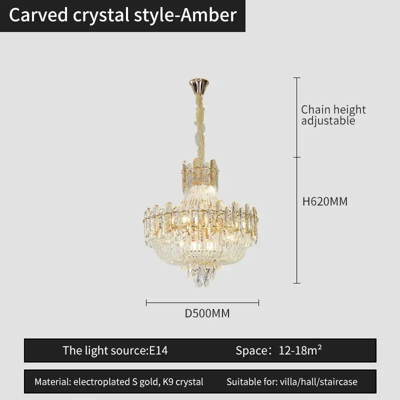 French bead chain crystal chandelier gold and chrome dining room