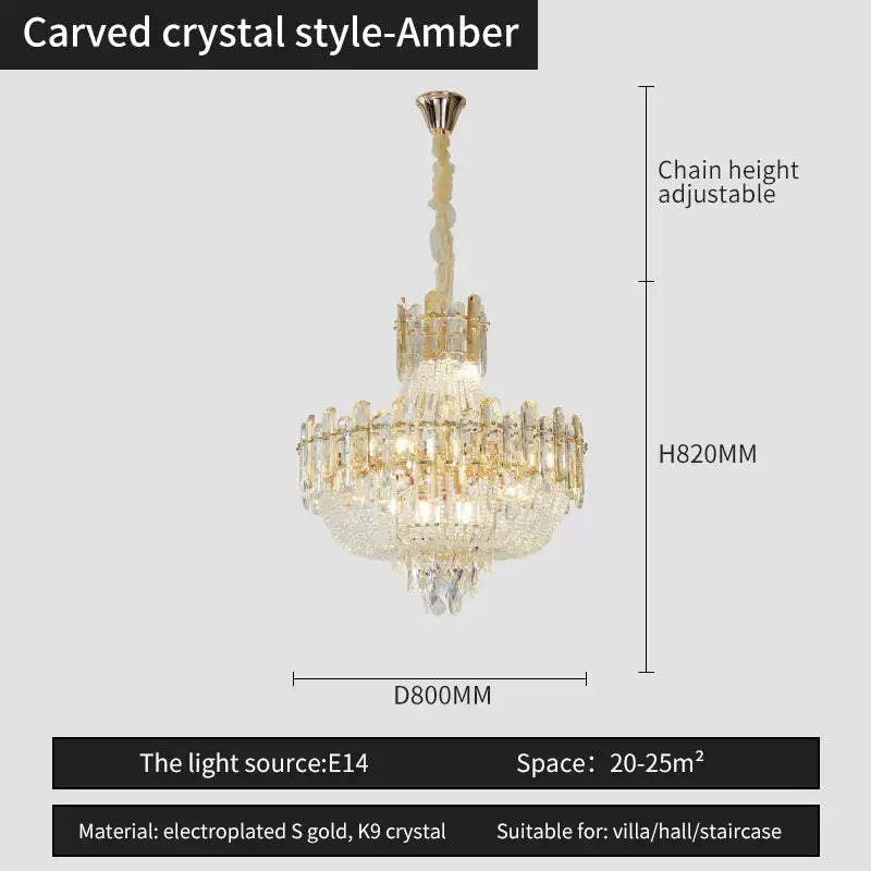 French bead chain crystal chandelier gold and chrome dining room
