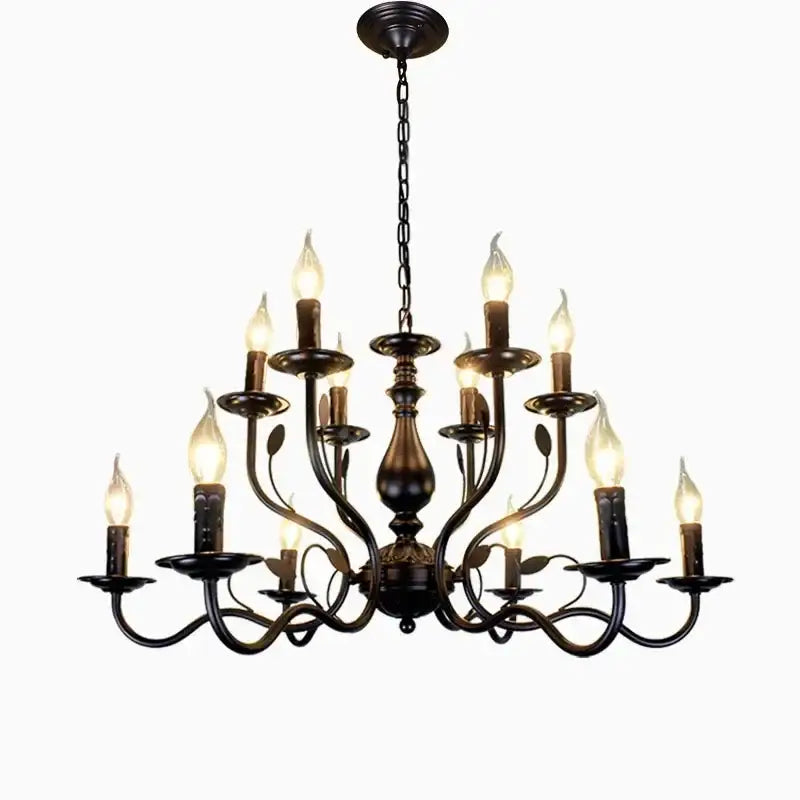 French candle chandelier antique bronze dining room lighting