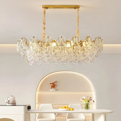 French chandelier pearl rose gold pendant light bedroom decor