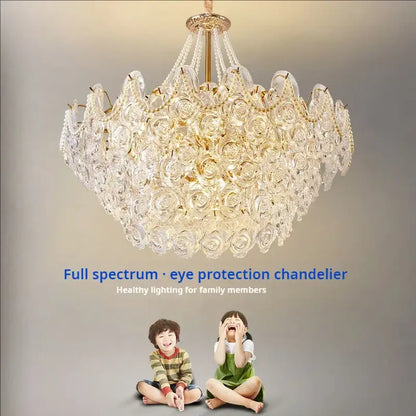 French chandelier pearl rose gold pendant light bedroom decor