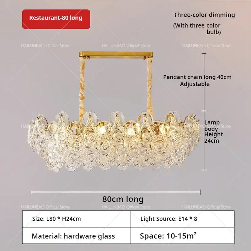 French chandelier pearl rose gold pendant light bedroom decor