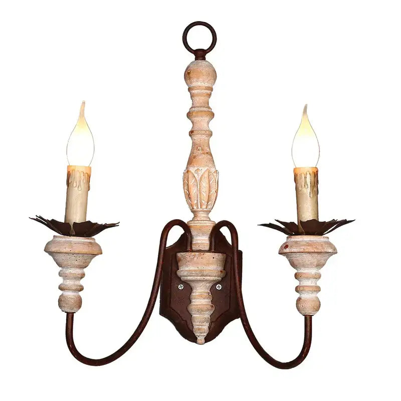French country distressed white antique retro wall sconces bedroom