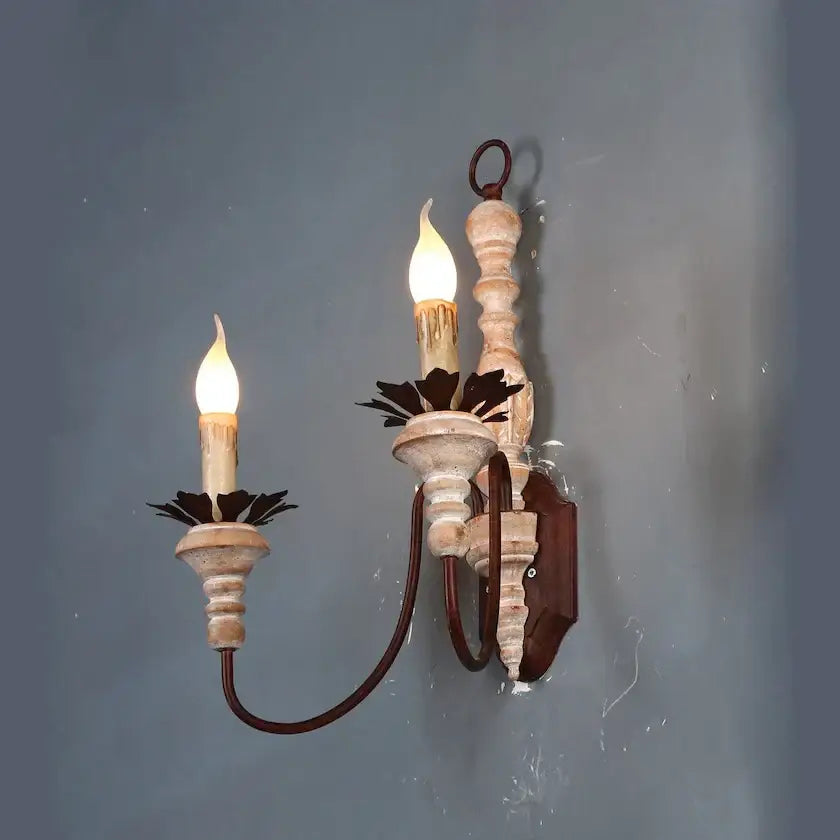 French country distressed white antique retro wall sconces bedroom