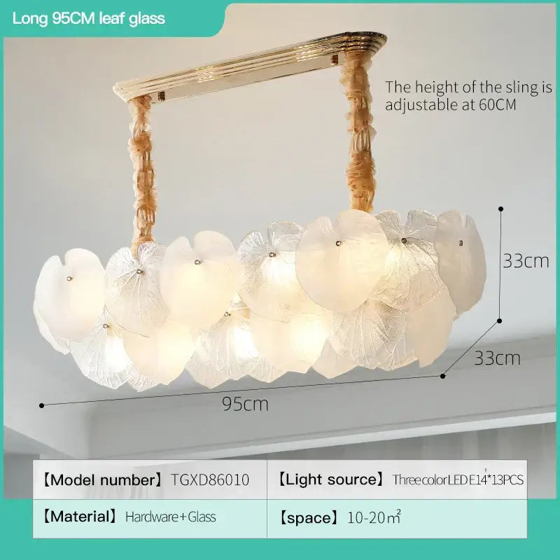French cream crystal chandelier living room white petal glass light