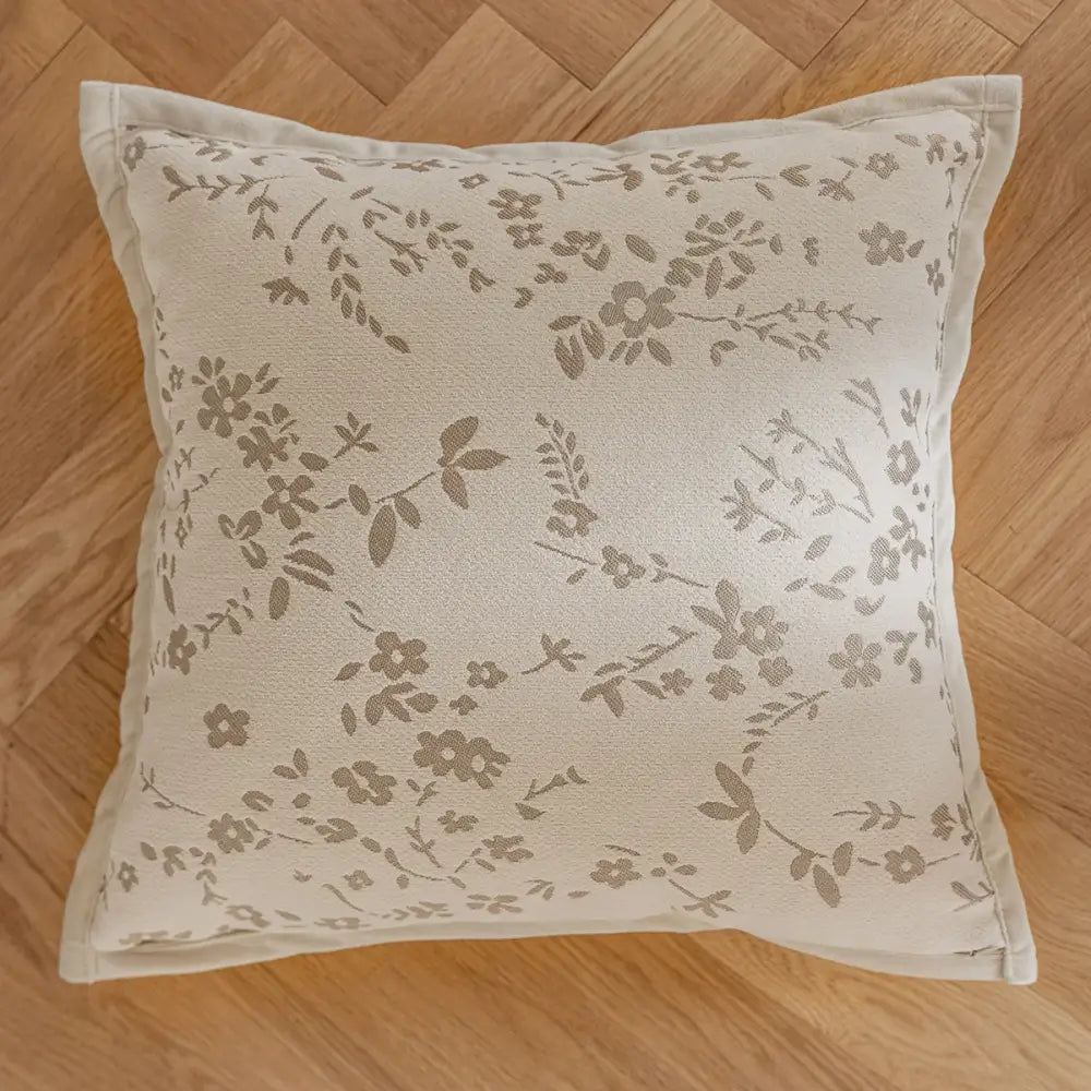 French cream jacquard floral pillow covers living room decor