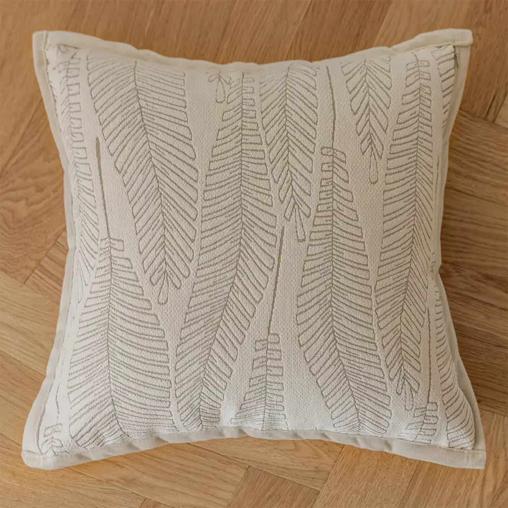 French cream jacquard floral pillow covers living room decor